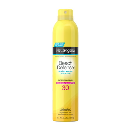 Neutrogena Beach Defense Spray Body Sunscreen, SPF 30, 8.5 (Best Drugstore Beach Spray)