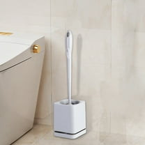 TACILIP Toilet Brush Household Plastic Long Handle Toilet Brush Punch- Wall-Mounted Floor-Standing with Base Toilet Brush Cleaning Set Cleaning Supplies, Birthday Gifts