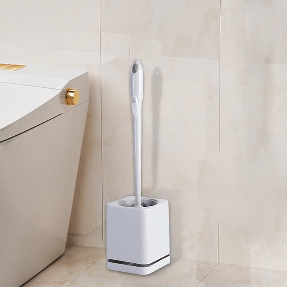 Ycandiee Toilet Brush, Toilet Brush and Holder Set, Bristles Toilet Bowl Brush Head with Ventilated Holder, Wall Mounted Compact Toilet Brush Set for Bathroom Deep Cleaning