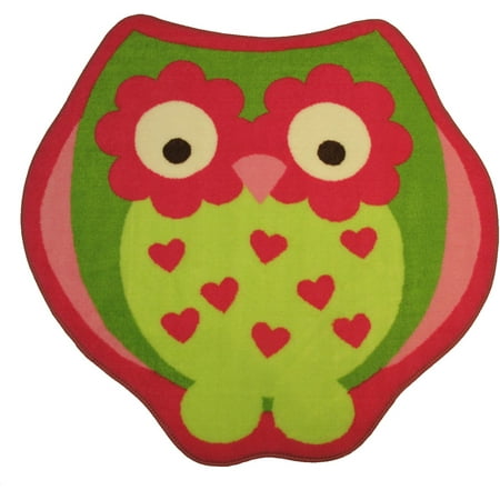 - Fun Rugs Fun Time Shape Area Rugs - FTS-11 Childrens Kids Multi-Color Hearts Flower Eyes Curved Rug