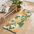 thumbnail image 6 of Oranges Green Leaves Flowers Runner Rug Non-Slip Area Rugs Linen Washable Non Shedding for Kitchen Bedroom Carpet, 6 of 8
