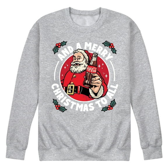 Coca-Cola - And a Merry Christmas to All - Men's Long Sleeve Crew Fleece Sweatshirt
