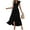 Black, variant on Women V Neck Summer Dress Cap Sleeve Swiss Dot Boho Flowy Ruffle Slit Beach Party Long Maxi Cocktail Dresses