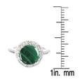thumbnail image 3 of Sterling Silver with Natural Malachite and White Topaz Halo Ring, 3 of 3