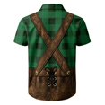 thumbnail image 4 of Men's Oktoberfest Themed Lederhosen Print Shirt, Plaid Short Sleeve Button Down Shirt, 4 of 4