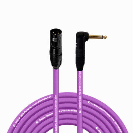 Coluber Cable - 3-Pin XLR Male to Right Angle 1/4" TS Unbalanced Mono Cable