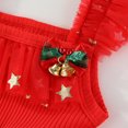 thumbnail image 6 of WIBACKER Toddler Baby Girl Xmas Princess Dress Ruffle Sleeveless Summer Tutu Dresses Tiered Ruffle with Pom Poms Tulle Sundress 1-6Y, 6 of 8