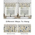 thumbnail image 6 of Blue Floral Kitchen Curtain Valances for Windows Farmhouse Short Curtains, Yellow Flower Butterflies Country Plant Rod Pocket Valance Curtain for Bedroom Cafe Living Room 54"x18", 6 of 8