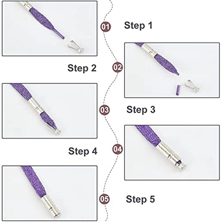 50 Pcs Shoe Lace End Caps Trouser Belt Tips Metal Shoelace Bell
