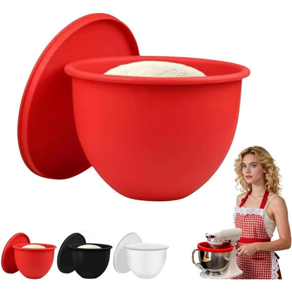 Silicone Bowl Insert for Kitchen Aid, Bowl Liners Silicone Bowl Liner for Kitchenaid Mixer Bowls 5 Qt Tilt Head Mixing, Replacement Accessories Mixaid Baking Cooking No Needed (Red)