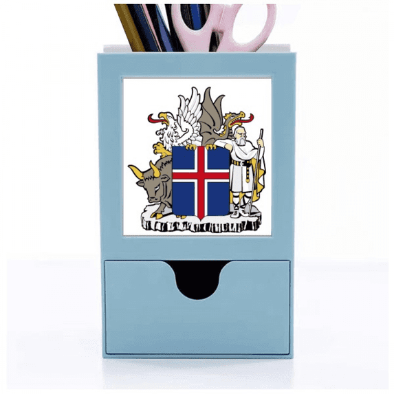 iceland eu national emblem Desk Supplies Organizer Pen Holder Card