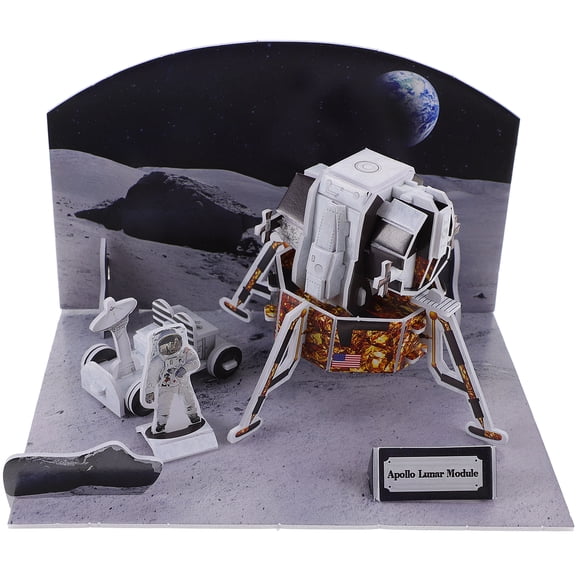 BRIGHTFUFU 1 conjunto de rompecabezas de espacio para niños rompecabezas de naves espaciales 3D rompecabezas de papel juguetes espaciales exteriores juguetes para niños