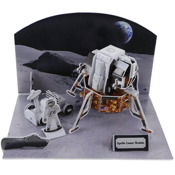 BRIGHTFUFU 1 conjunto de rompecabezas de espacio para niños rompecabezas de naves espaciales 3D rompecabezas de papel juguetes espaciales exteriores juguetes para niños