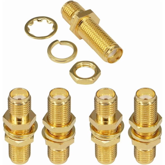 SMA Socket Connector Panel Chassis Mount SMA Female to Female Bulkhead Extendable Antenna Jack Adapter for Antennas Wireless LAN Devices Coaxial Cable Pack of 5