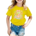 thumbnail image 2 of NOLDARES Girls Halloween Pumpkin Shirt, Witch Hat Ghost Floral Neon Graphic Short Sleeve T-Shirt Yellow for Size 11-12 Years, 2 of 7