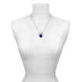 thumbnail image 3 of Delight Jewelry Silvertone Small Blue Imitation Cat's Eye Joy Ring Charm Necklace, 18", 3 of 4