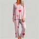 thumbnail image 4 of RKSTN Valentine's Gifts Pajamas Set for Women Oversized Crewneck Valentine's Day Loves Heart Graphic Printed Loungewear Matching Set Womens Casual Loose Long Sleeve T Shirt and Pjs Pant 2 Piece Set, 4 of 6