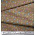 thumbnail image 2 of Soimoi Brown Silk Fabric Pie Food Decor Fabric Printed Yard 42 Inch Wide, 2 of 3