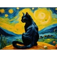 thumbnail image 4 of Stephen Chambers 14x12 White Modern Wood Framed Wall Art Titled - Black Cat 5, 4 of 6
