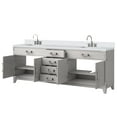 thumbnail image 3 of Laurel 84 in W x 22 in D White Oak Double Bath Vanity, White Quartz Top, and Faucet Set, 3 of 5