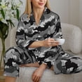thumbnail image 6 of Fuzoiu Horse Silhouette Print Women's Long-Sleeved Pajama,Lounge Button Down Nightwear,Womens Notch Collar Pajama Set-Medium, 6 of 7