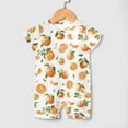 thumbnail image 3 of Baby Watercolor Oranges Newborn Infant Baby Romper Shirts Boy Girl Fresh Orange Fruit Flowers Leaves Summer Outfit Baby Clothes Short Sleeve Onesie, 3 of 6