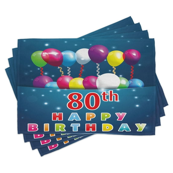 Ambesonne Colorful Place Mats Set of 4, Blue Colored Backdrop, Standard Size, Multicolor