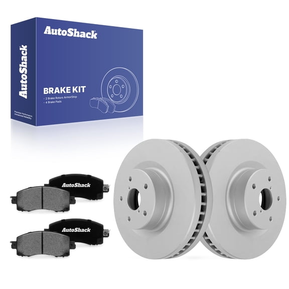 AutoShack Front Vented Coated Brake Rotors   Ceramic Pads 6-PC Brake Kit Replacement for 2019-2025 Subaru Forester 2020-2025 Subaru Outback ArmorStop 12.4" (315 mm)