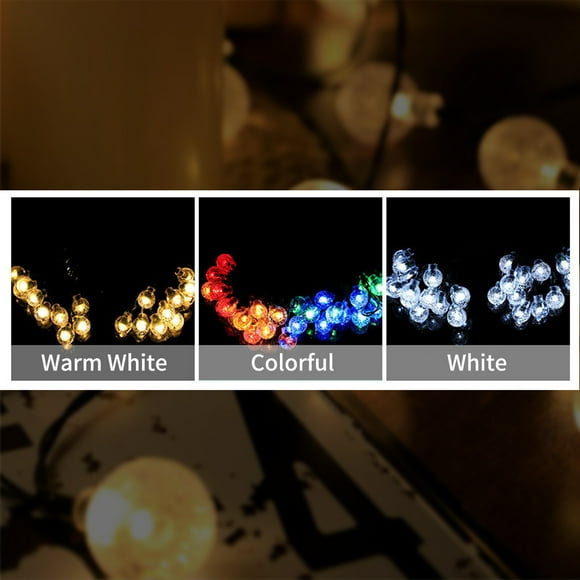 Lamp 50LEDs Fairy String Lights Round Bulb Shaped Decorative Hanging Lights Waterproof Copper Wire Lights Garden Patio Landscape Backyard Lighting for Wedding Party Outdoor