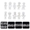 thumbnail image 2 of 10pcs Greek Bust Statues Mini Head Statues Sketch Practice Bust Sculpture Resin Crafts, 2 of 9