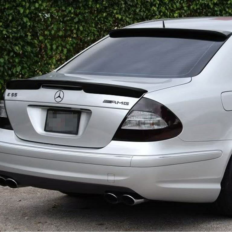 Ikon Motorsports Compatible with 03-09 Benz E-Class W211 Sedan L Type ABS  Trunk Spoiler Painted Black #040 