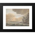 thumbnail image 2 of Vincent Jansz. van der Vinne 18x14 Black Modern Framed Museum Art Print Titled - Landscape with a Rainbow Over a Farmhouse and Distant Village, 2 of 5