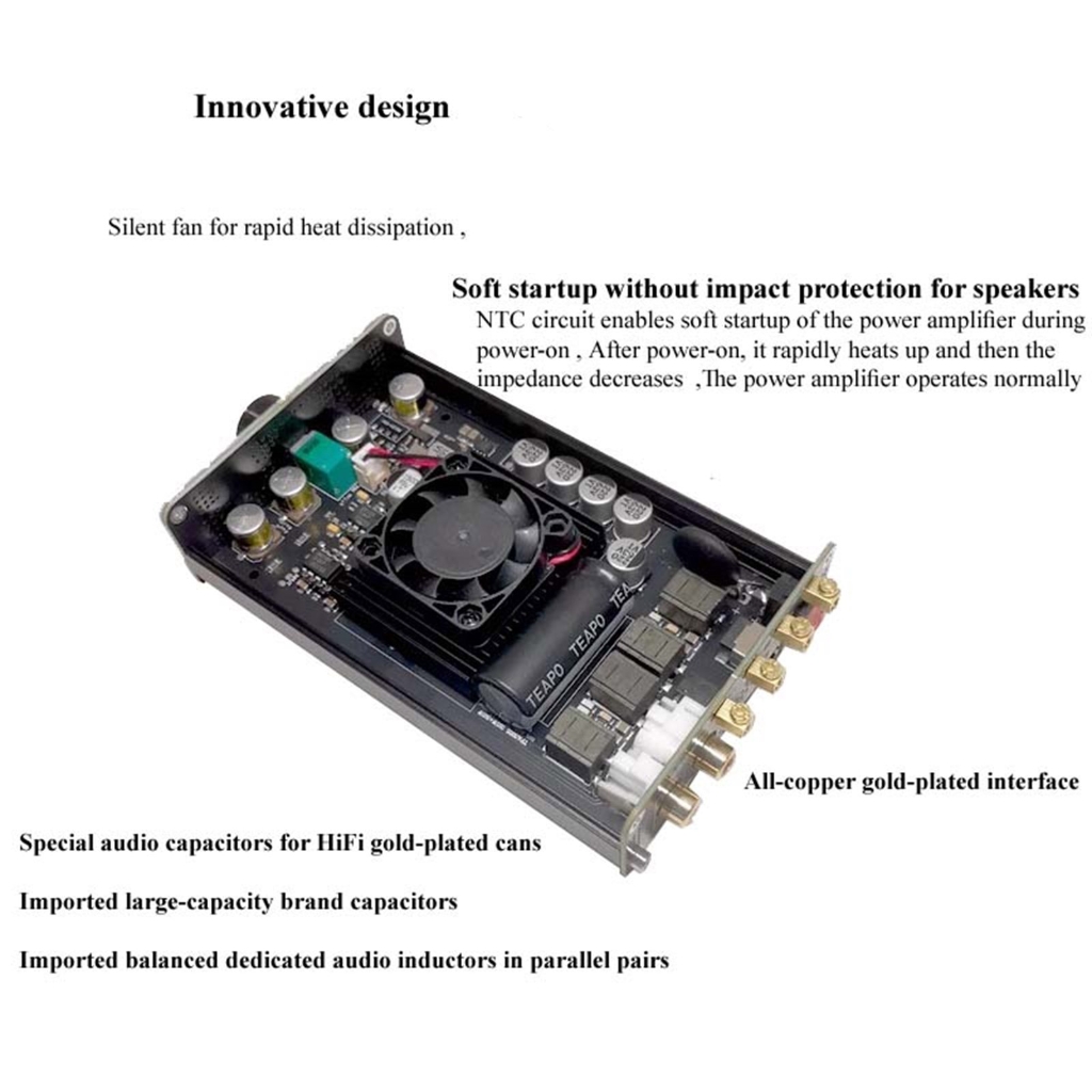 Portable 300W+300W TPA3255 Powerful Stereo Sound Power Amplifier HiFi