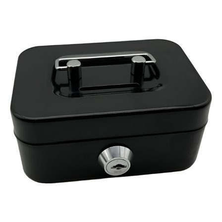 LAMIRO Metal Coin Saving Box with Lockable Coin Slot,Black