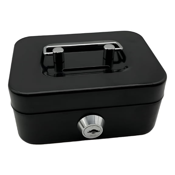 LAMIRO Metal Coin Saving Box with Lockable Coin Slot,Black