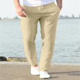 thumbnail image 3 of Eashery Men Pants Slim Fit Flat Front Slim Straight Pant Lounge Jogger Pants Work Pants for Men (Beige,Medium), 3 of 4