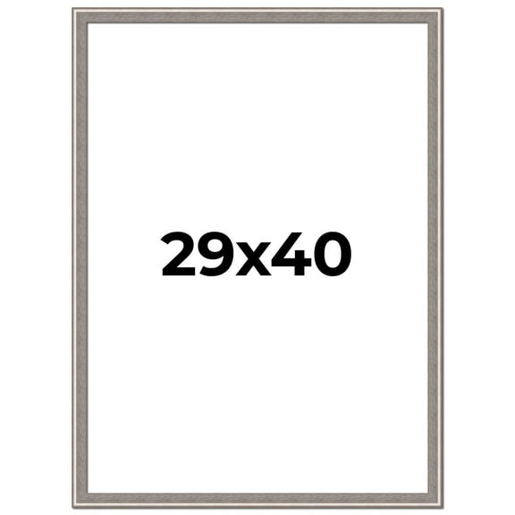 29x40 Frame Grey Real Wood Picture Frame Width 1.25 inches | Interior Frame Depth 0.5 inches | Hans