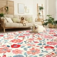 thumbnail image 2 of Ultrug Floral Area Rug Soft Non Slip Vintage Rugs for Living Room Bedroom Home Deocr Flower Carpet,9'x12',Beige, 2 of 7