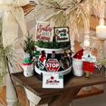thumbnail image 4 of 8 Pieces Christmas Tiered Tray Decorations  Christmas Decorations  Rustic Merry Christmas Wood Sign  Winter Decorations Tiered Tray for Home Kitchen Coffee Shelf Table, 4 of 8