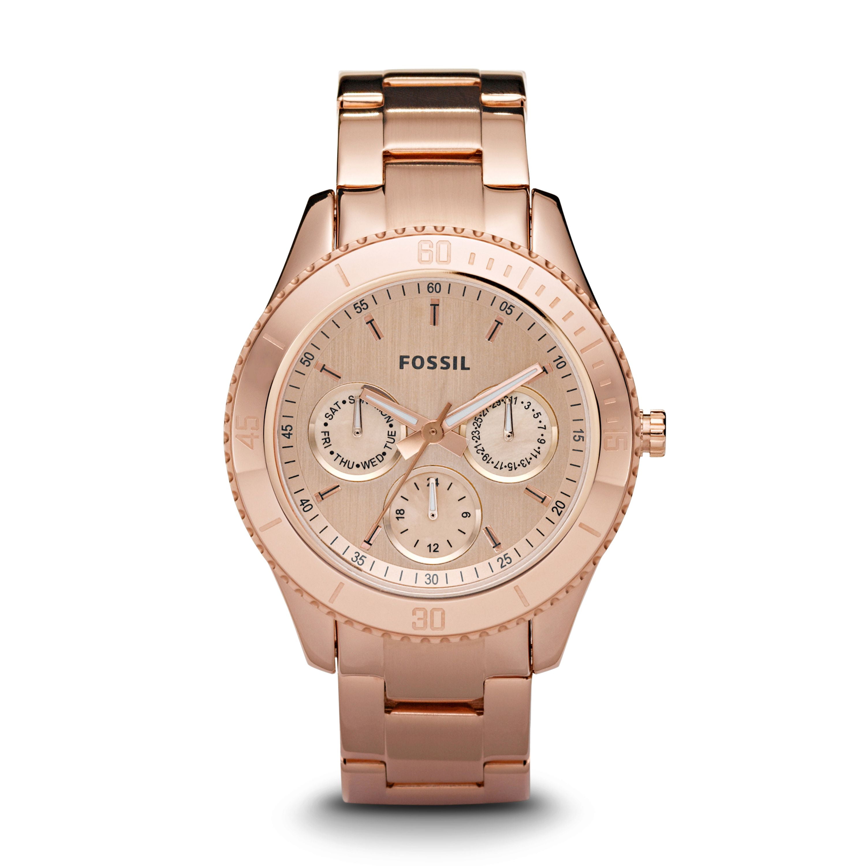 Fossil - Fossil Women's Stella Rose Gold Tone Stainless Steel Watch All Stainless Steel Fossil Watch