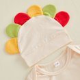 thumbnail image 6 of Cjfdfy Newborn Baby Boy Girl Thanksgiving Outfits Long Sleeve Turkey Embroidery Jumpsuit With Hat My First Thanksgiving Little Turkey Fall Outfit 0-6 Months, 6 of 9
