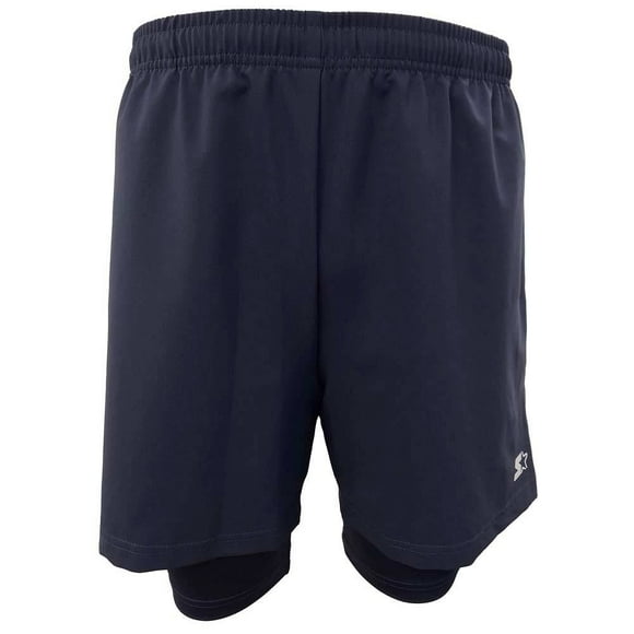 Short Starter para Hombre, Liso Doble Marino Talla M