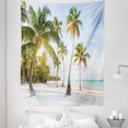 thumbnail image 1 of Trees Tapestry, Coconut Palms and Bounty Beach Oceanic Scenery Summer Vacation, Fabric Wall Hanging Decor for Bedroom Living Room Dorm, 5 Sizes, Green Pale Blue and Off White, by Ambesonne, 1 of 1