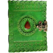 TUZECH Leather Journal for Men and Women Leather Diary to Write Poems,Sketchbook, Record Keeping Notebook Personal Memoir with C- Lock Unlined (7 Inches) (Green)