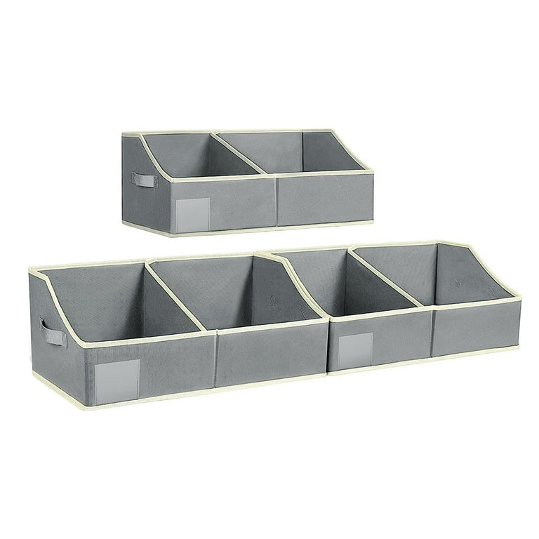 KEEGH Closet Baskets and Storage Bins for Shelves Linen Closet Shelf  Organizers and Storage Box Trapezoid Storage Bins Shelf Baskets with  Handles for