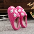 thumbnail image 2 of Xfvqtps Women Halloween Fluffy Slippers Cute Ghost Embroidery Versatile Indoor Home Funny Winter Non-Slip Plush Slippers Hot Pink, 2 of 9