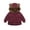 Wine, variant on Coerni Toddler Kids Girls Puffer Jacket Bear Ears Hooded Padded Down Coat Warm Windproof Quilted Outerwear Polar Fleece Snowsuit