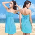 thumbnail image 2 of YFELWZ Women's Plus Size Swimsuits Cover Up 1 Piece Bathing Suits Lace Up Blue One Size, 2 of 3