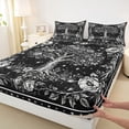 thumbnail image 3 of Homewish Boys Girls Tree Of Life 4pcs Bed Sheets,Chic Floral Flowers King Sheets,Bohemian Starry Sky Super Cozy Sheet Set,Microfiber Bedroom Decor, 3 of 7