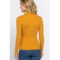 thumbnail image 3 of Simly Fashion Actve Long Sleeve TURTLE NECK Fitted Basic Viscose Rib Sweater MUSTARD ,MEDIUM, 3 of 3